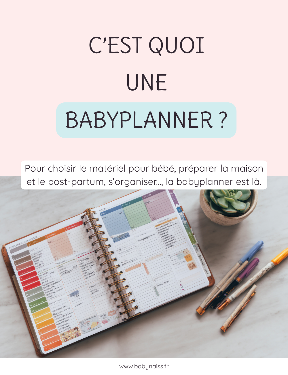 planner papier avec plein de couleurs et stylos