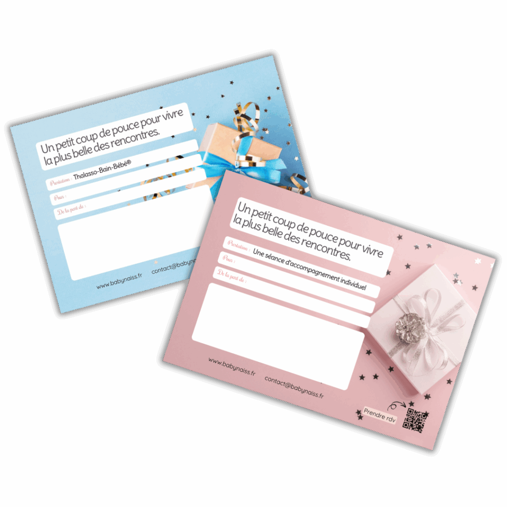 cartes cadeau Babynaiss poue thalasso-bain-bébé ou séance d'accompagnement individuel