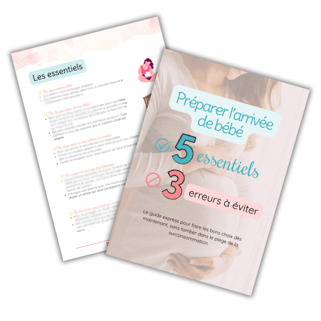 visuel du guide à télécharger : 5 essentiels et 3 erreurs à éviter pour l'arrivée de bébé